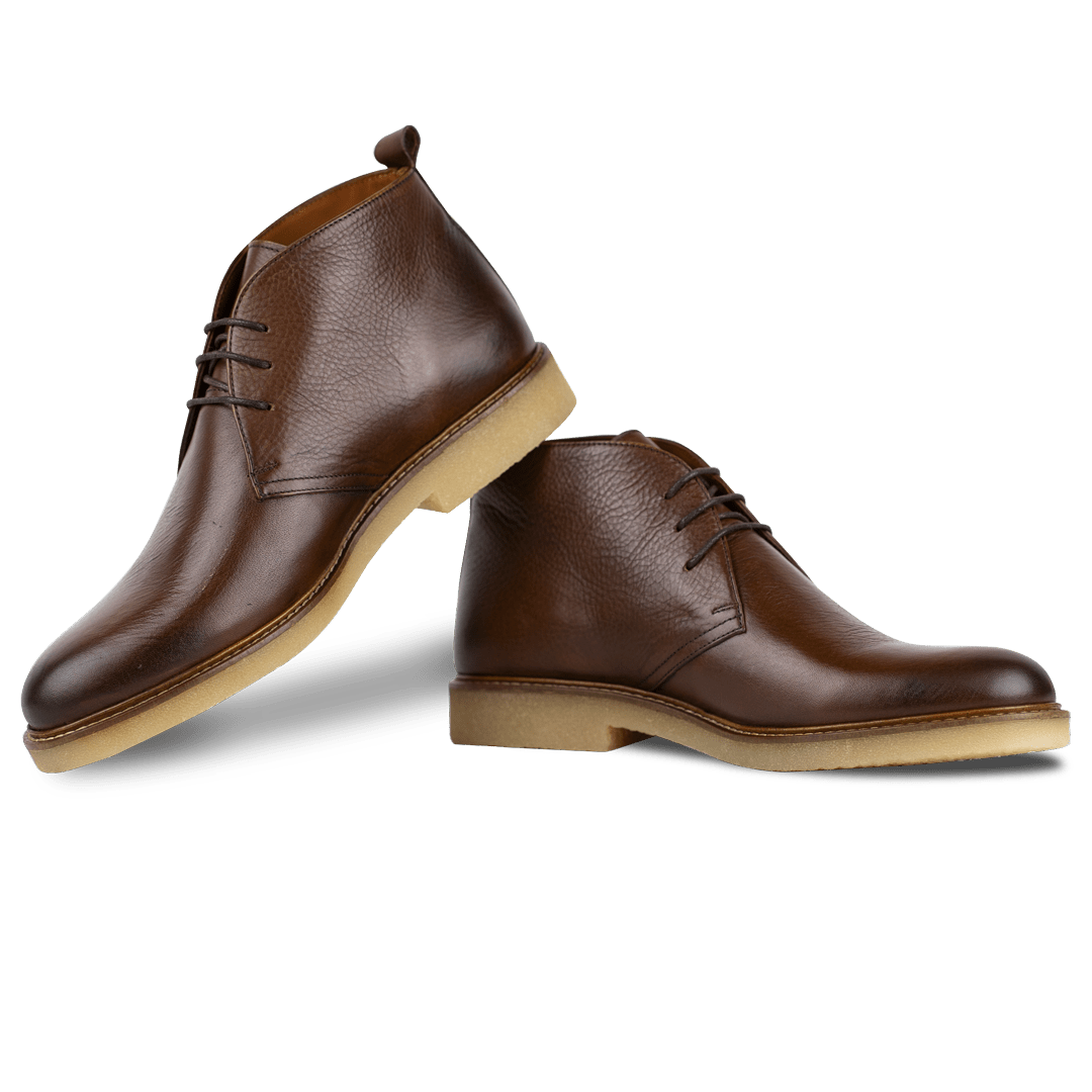 Charlton: Demi Bottes Homme - crêpe Marron - Bleather Maroc