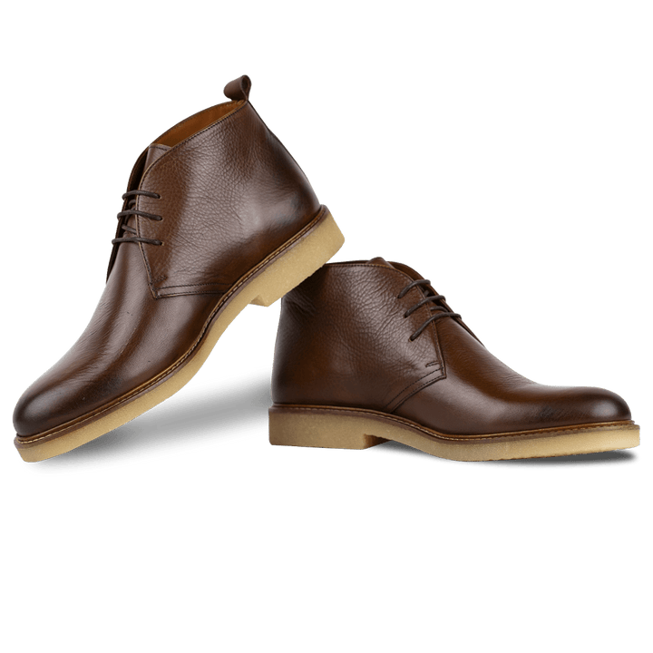 Charlton: Demi Bottes Homme - crêpe Marron - Bleather Maroc