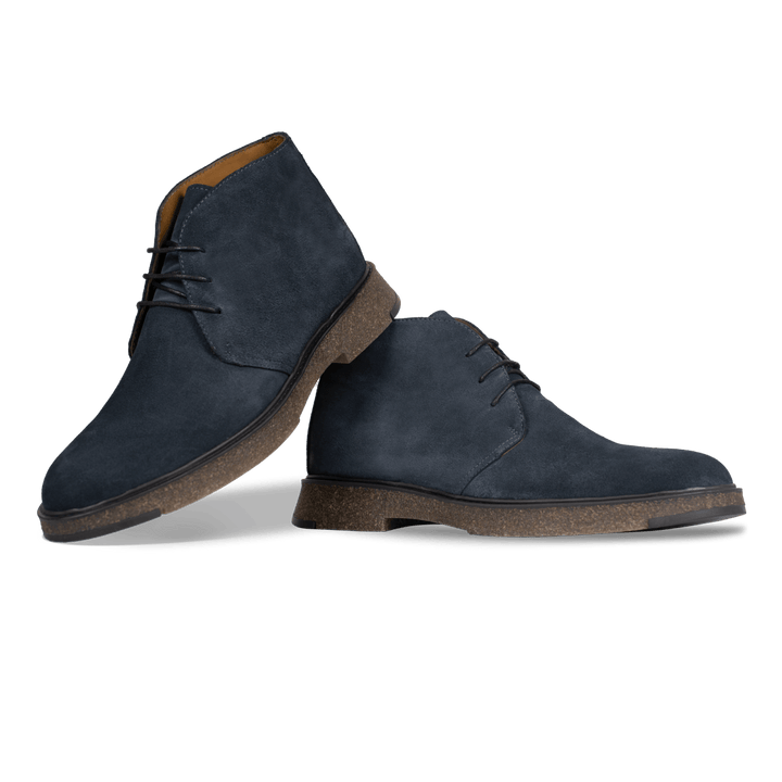 Clarke: Demi Bottes Homme - Daim Bleu