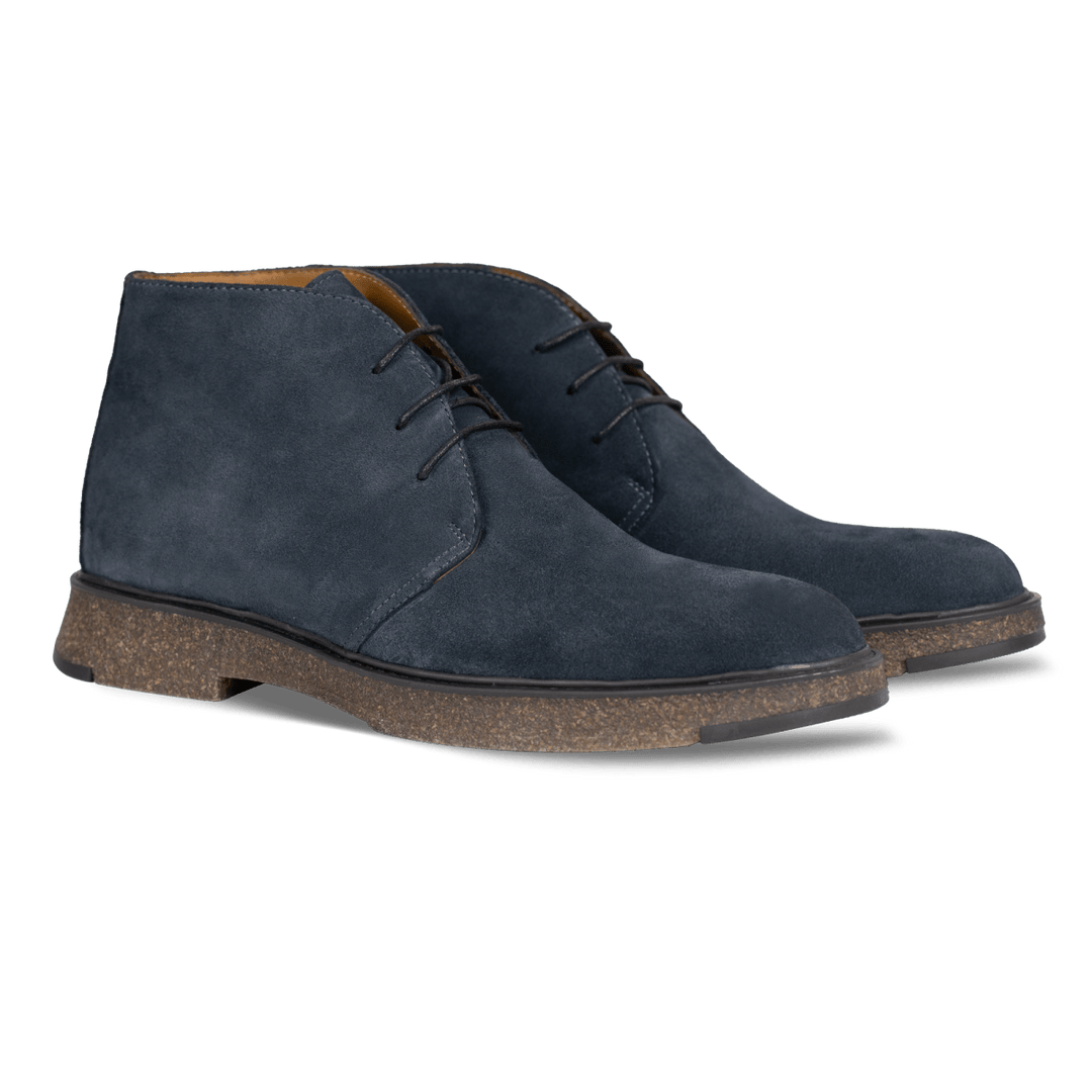 Clarke: Demi Bottes Homme - Daim Bleu - Bleather Maroc