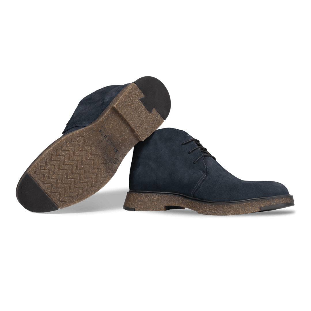 Clarke: Demi Bottes Homme - Daim Bleu - Bleather Maroc