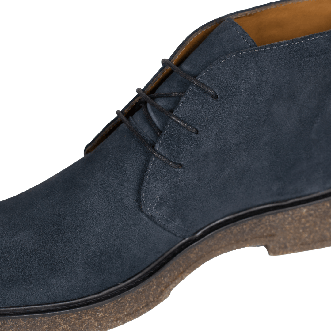 Clarke: Demi Bottes Homme - Daim Bleu