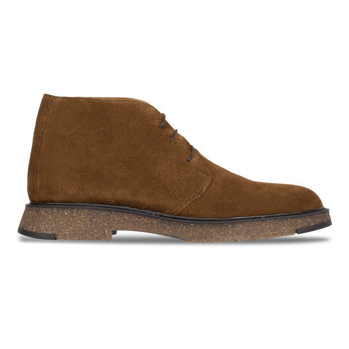 Clarke: Demi Bottes Homme - Daim Cognac - Bleather Maroc