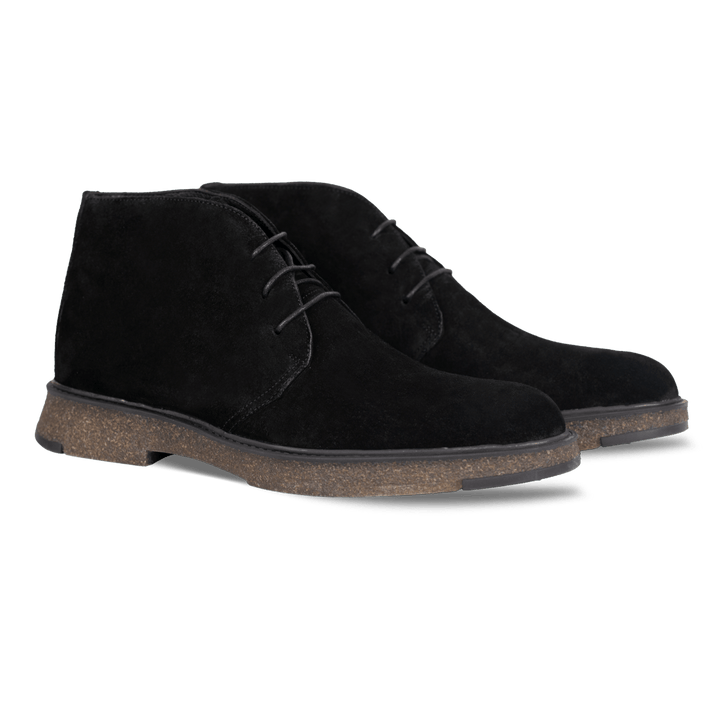 Clarke: Demi Bottes Homme - Daim Noir - Bleather Maroc