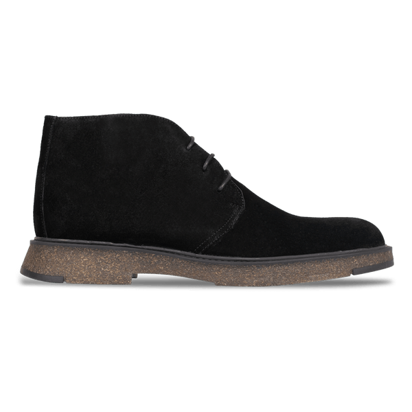 Clarke: Demi Bottes Homme - Daim Noir