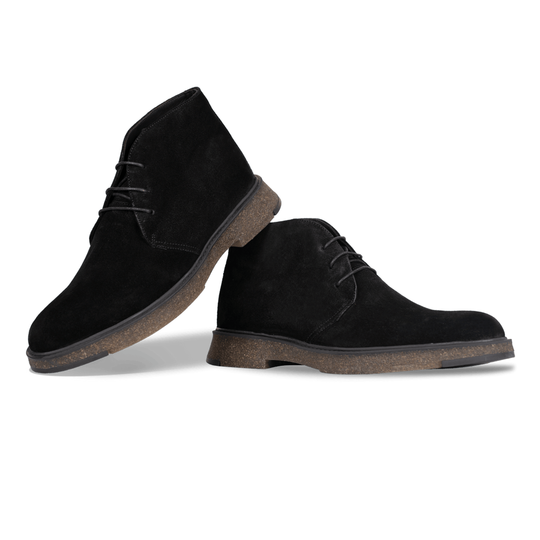 Clarke: Demi Bottes Homme - Daim Noir - Bleather Maroc