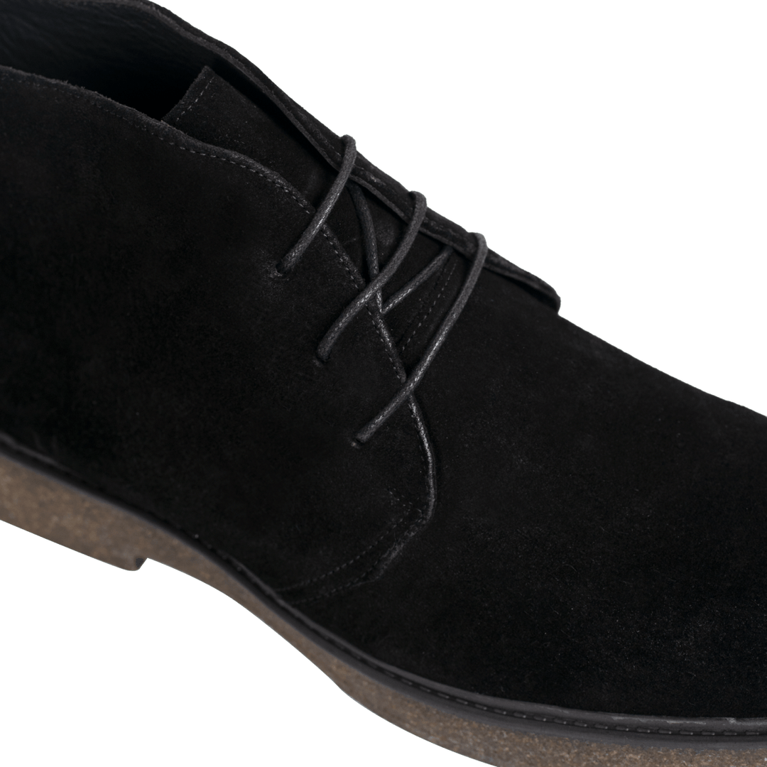 Clarke: Demi Bottes Homme - Daim Noir - Bleather Maroc