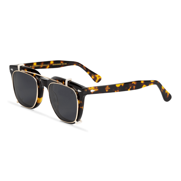 Cypress: Lunettes à clips de luxe Havane