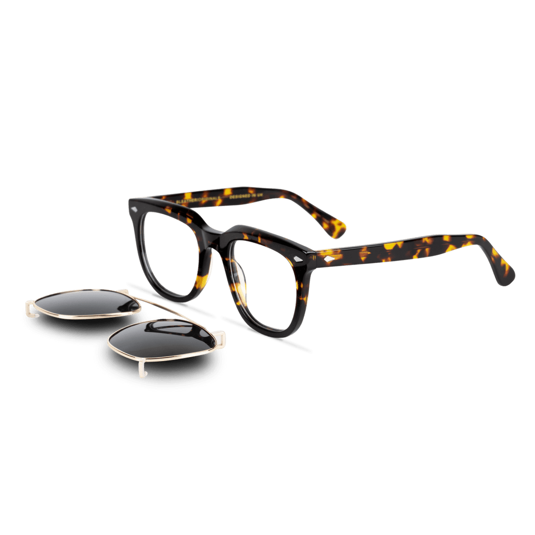 Cypress: Lunettes à clips de luxe Havane - Bleather Maroc