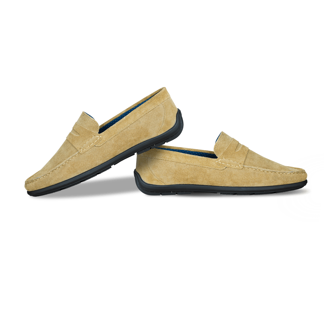 Denver: Mocassin Homme - Daim Beige - Bleather Maroc