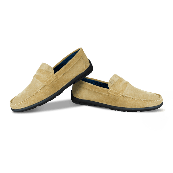 Denver: Mocassin Homme - Daim Beige - Bleather Maroc