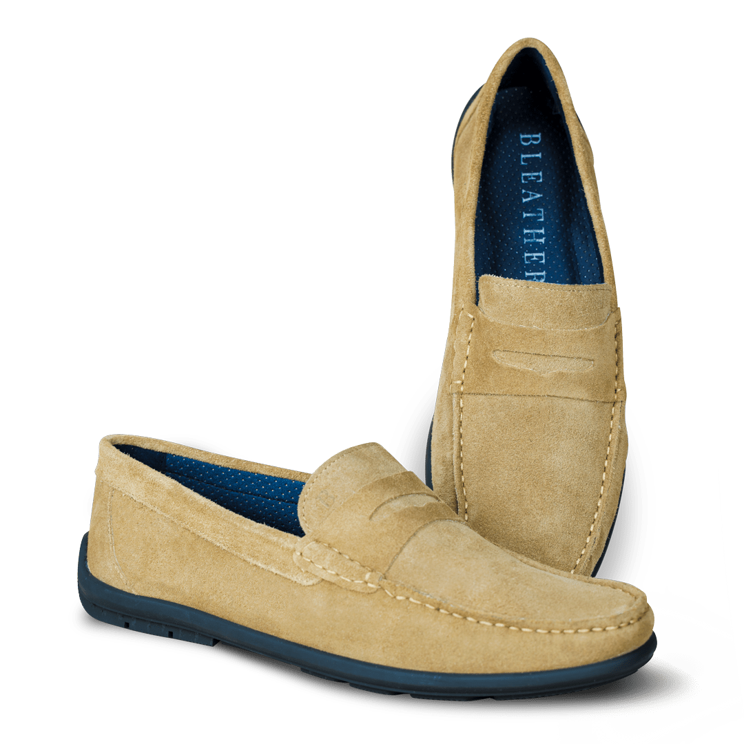 Denver: Mocassin Homme - Daim Beige - Bleather Maroc