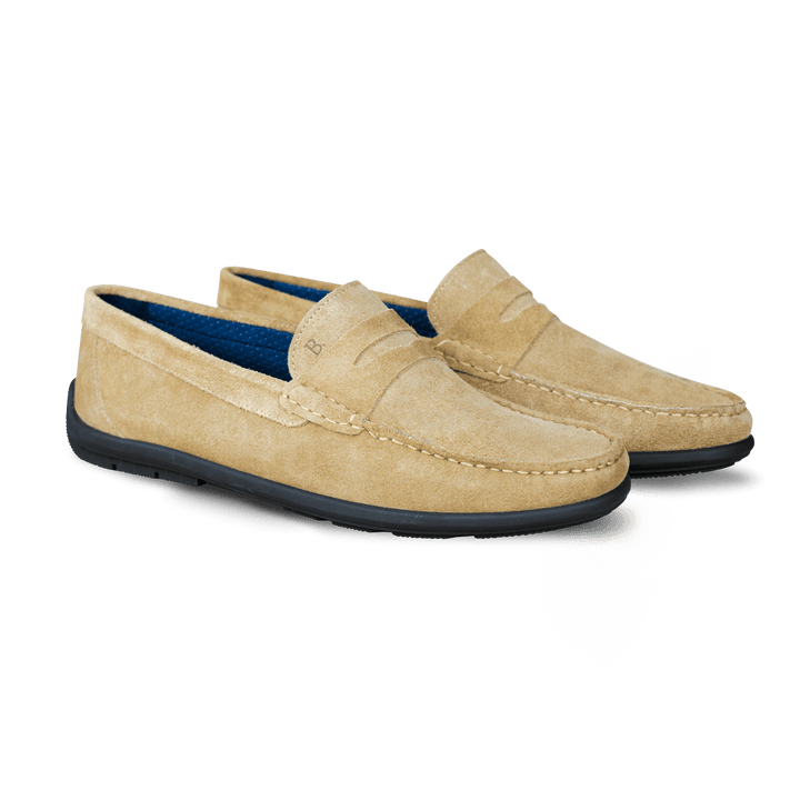 Denver: Mocassin Homme - Daim Beige - Bleather Maroc