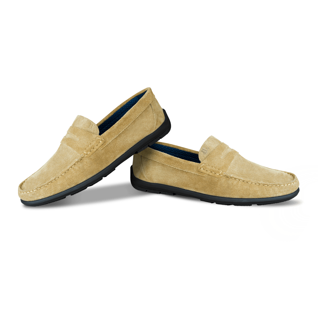 Denver: Mocassin Homme - Daim Beige - Bleather Maroc