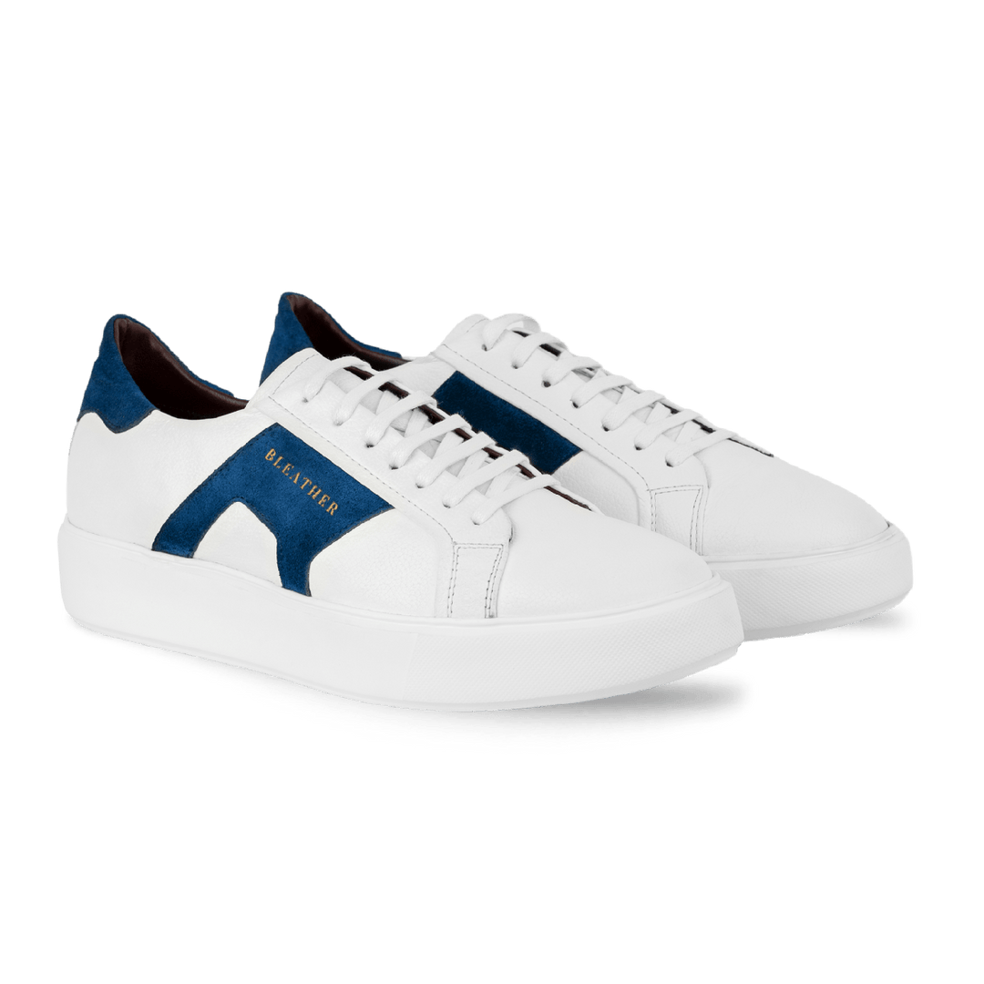 Egbert: Sneakers Homme - Cuir Blanc B' - Bleather Maroc