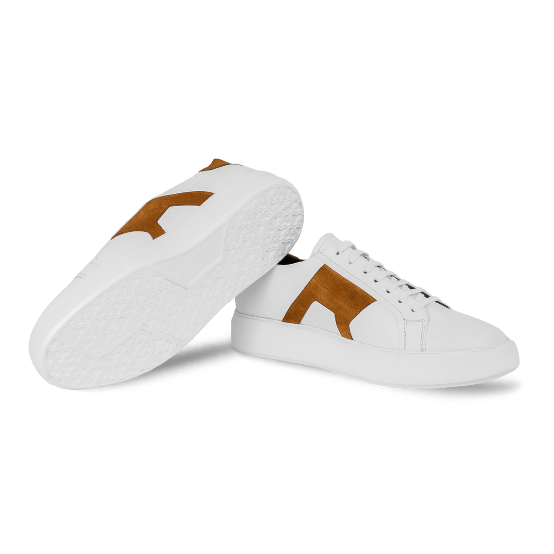 Egbert: Sneakers Homme - Cuir Blanc M' - Bleather Maroc