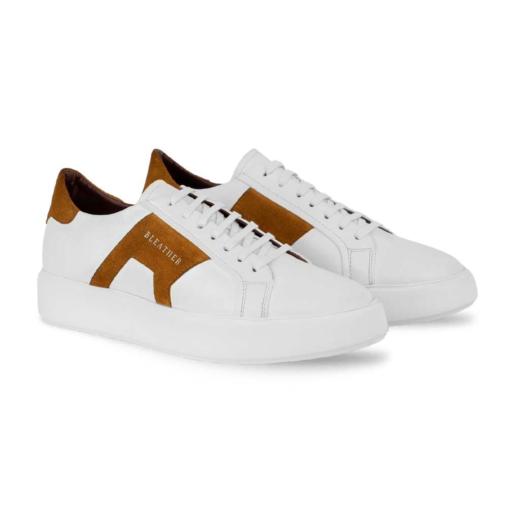 Egbert: Sneakers Homme - Cuir Blanc M' - Bleather Maroc