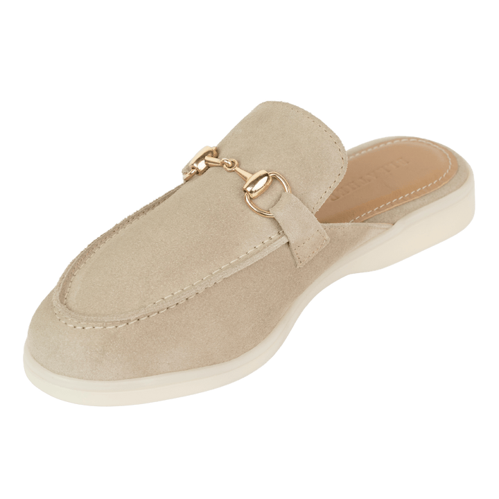 Emma: Mules Femme - Daim sand - Bleather Maroc