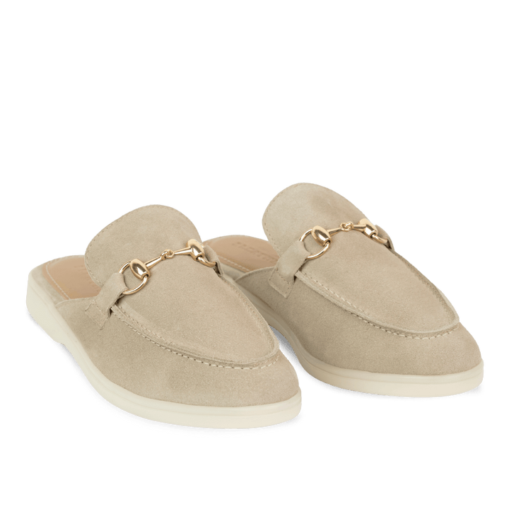 Emma: Mules Femme - Daim sand - Bleather Maroc