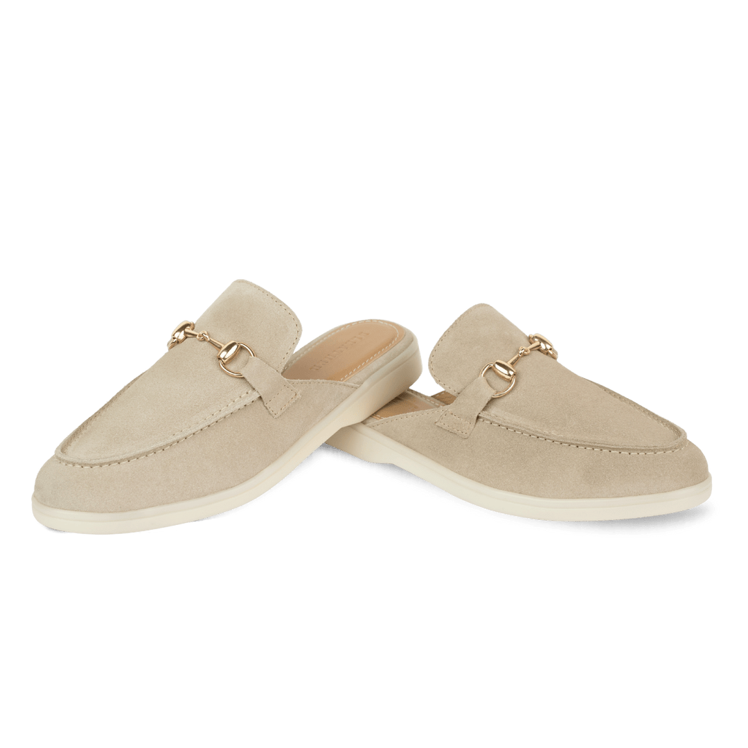 Emma: Mules Femme - Daim sand - Bleather Maroc