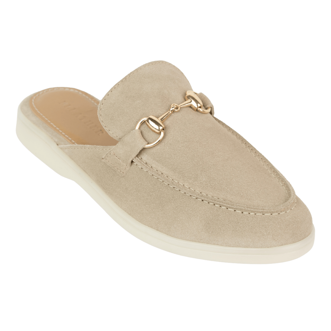 Emma: Mules Femme - Daim sand - Bleather Maroc