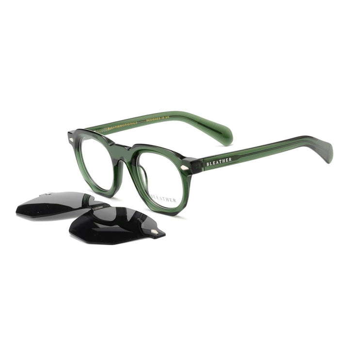 Fable: Lunettes à clips de luxe Vert - Bleather Maroc