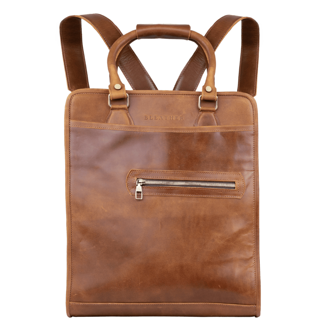 Fezexplore: Sac à dos - Cuir Cognac - Bleather Maroc