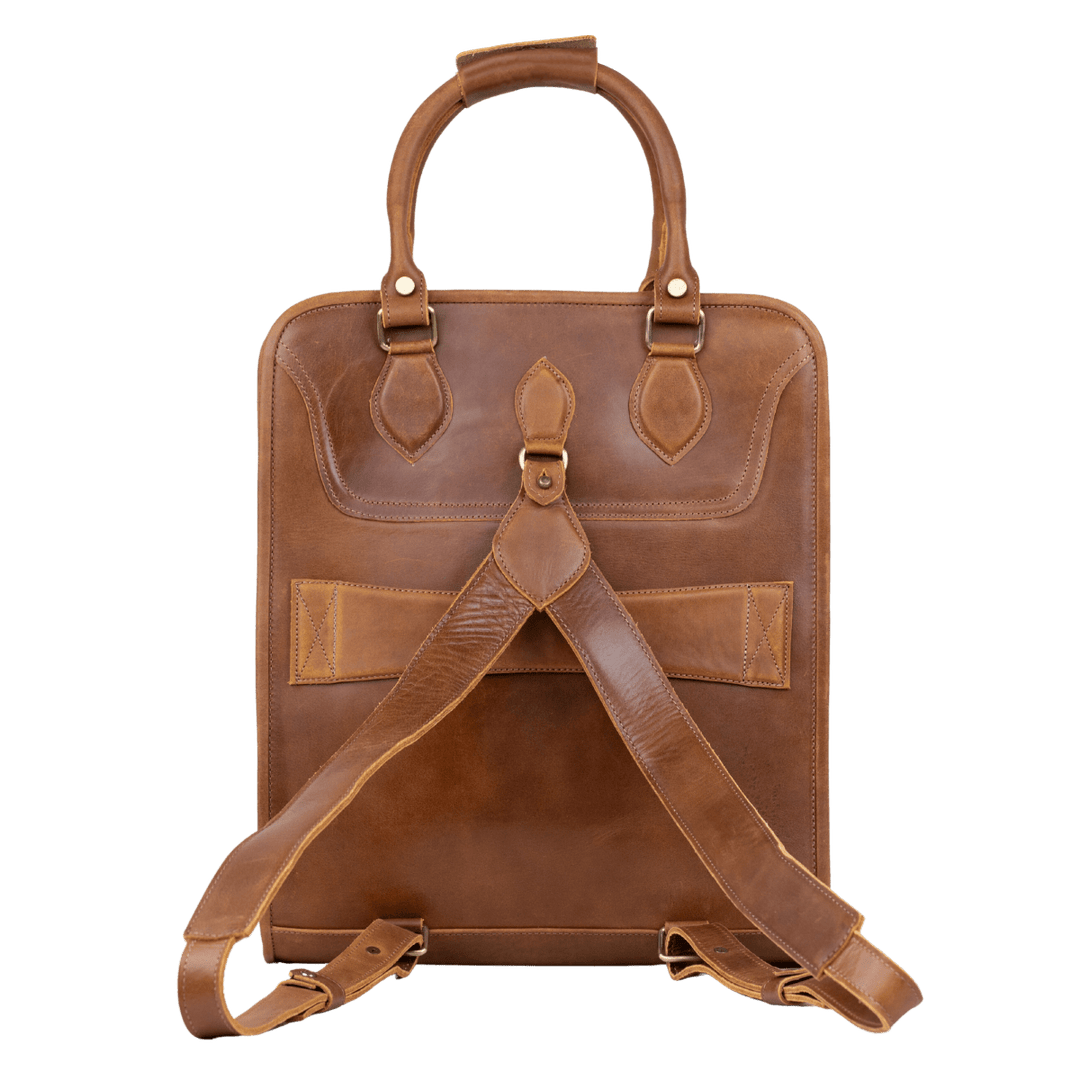 Fezexplore: Sac à dos - Cuir Cognac - Bleather Maroc