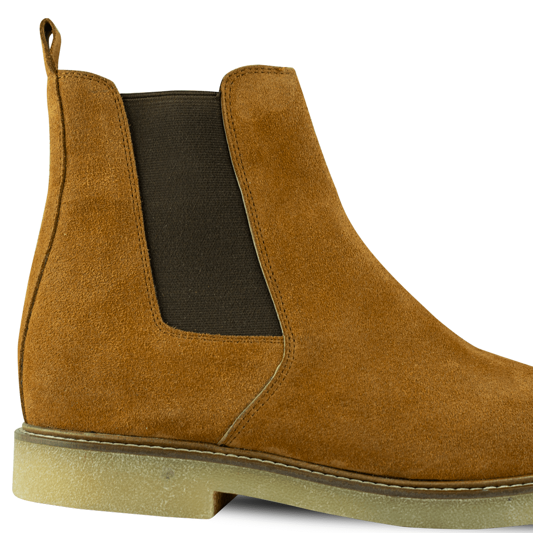 Foxton: Chelsea Boots Homme - Daim Cognac - Bleather Maroc