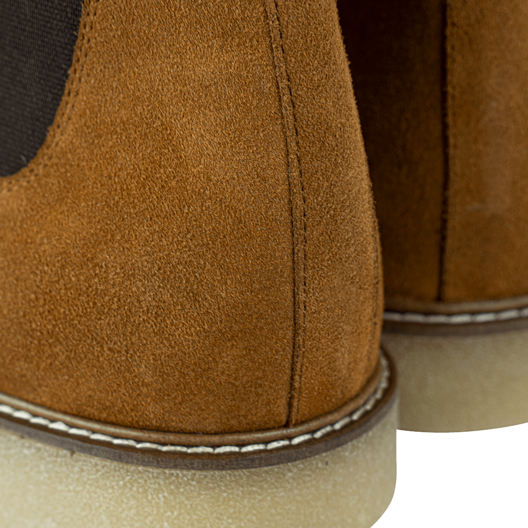 Foxton: Chelsea Boots Homme - Daim Cognac - Bleather Maroc