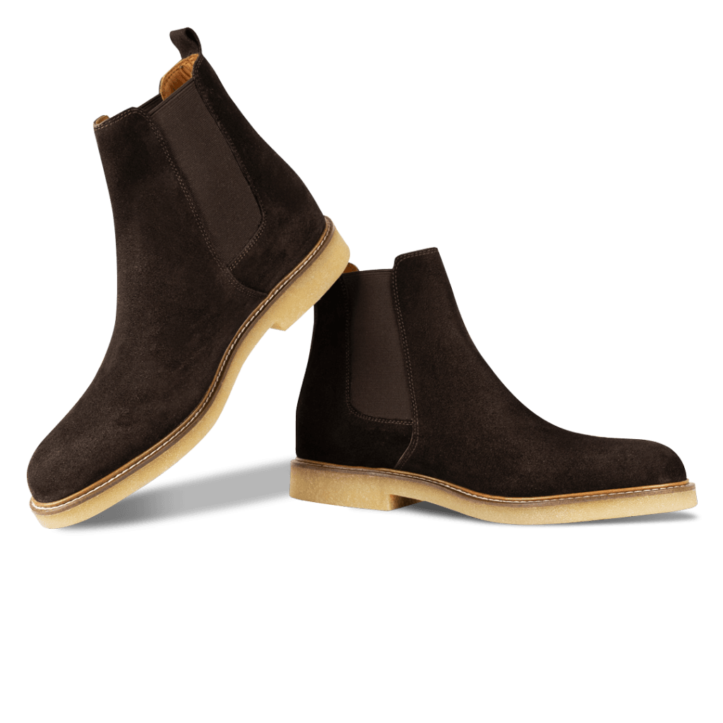 Foxton: Chelsea Boots Homme - Daim Marron - Bleather Maroc