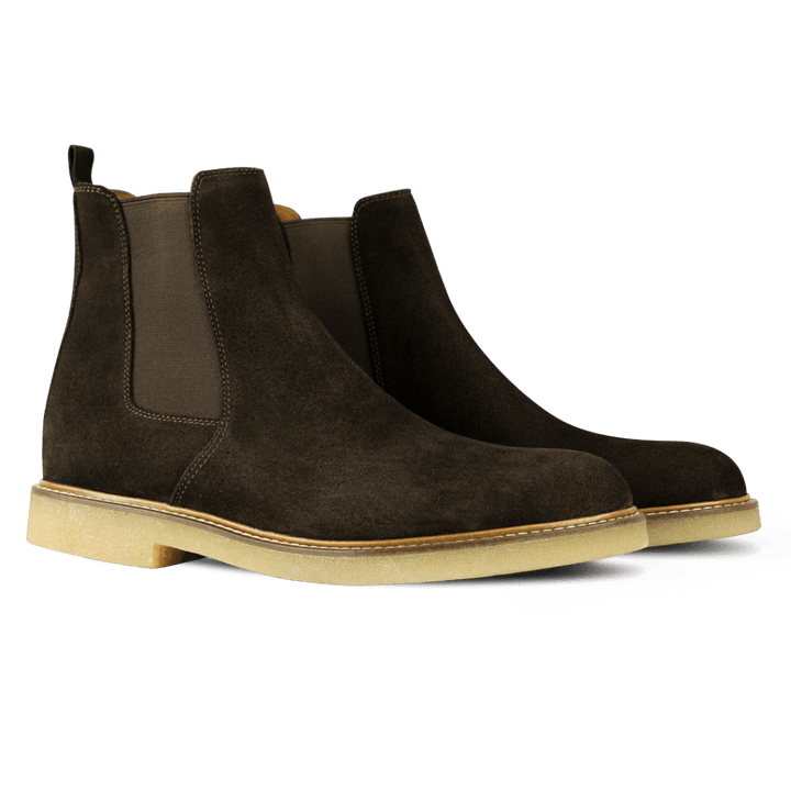 Foxton: Chelsea Boots Homme - Daim Marron - Bleather Maroc