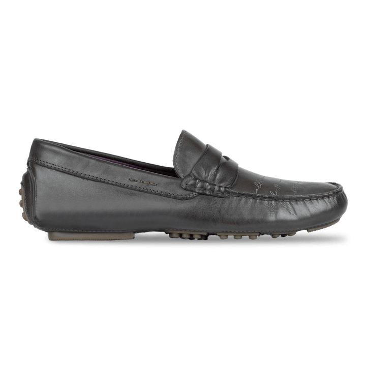 Gary: Mocassin Homme - Cuir Marron Gravé - Bleather Maroc