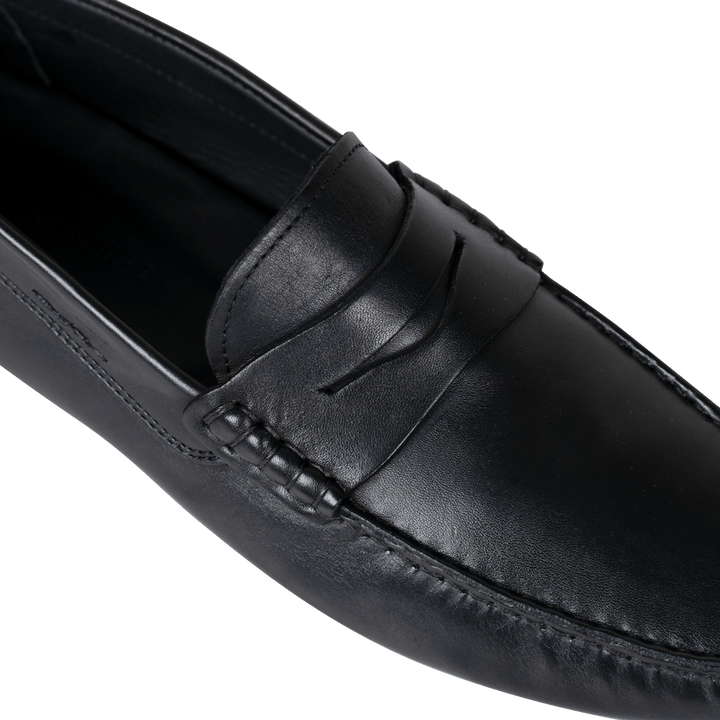 Gary: Mocassin Homme - Cuir Noir - Bleather Maroc