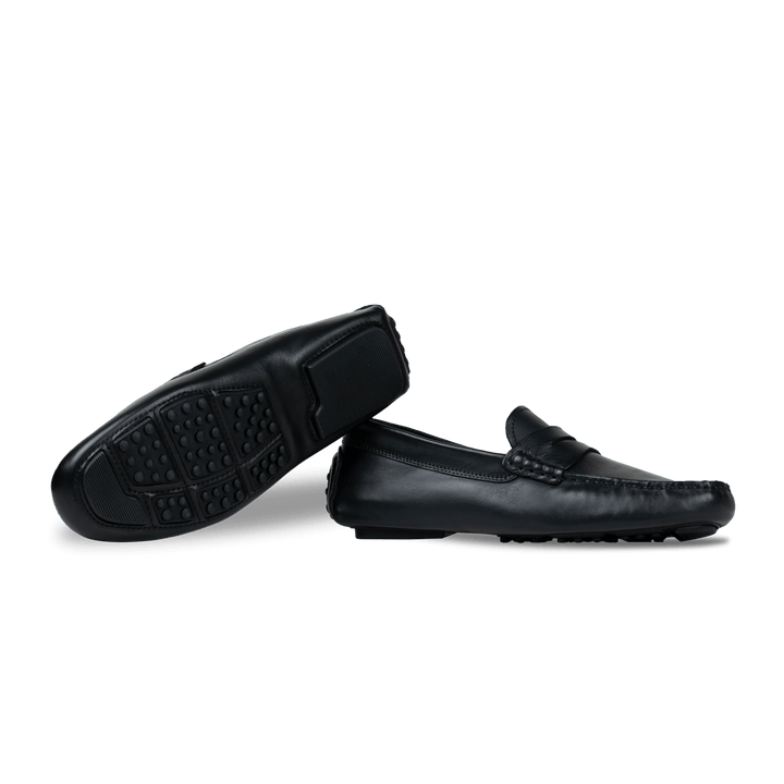 Gary: Mocassin Homme - Cuir Noir - Bleather Maroc