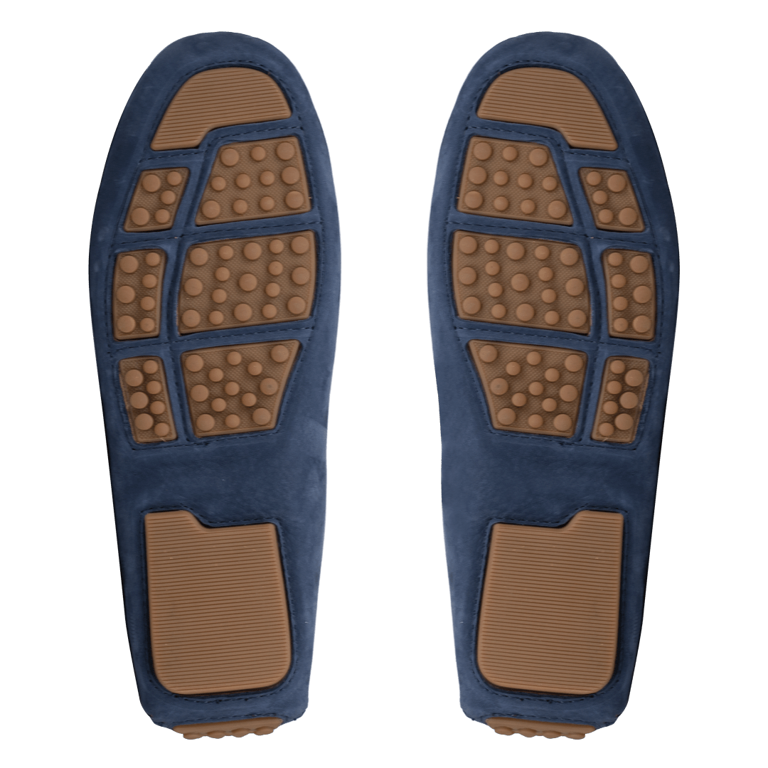 Gary: Mocassin Homme - Daim Bleu Persan - Bleather Maroc