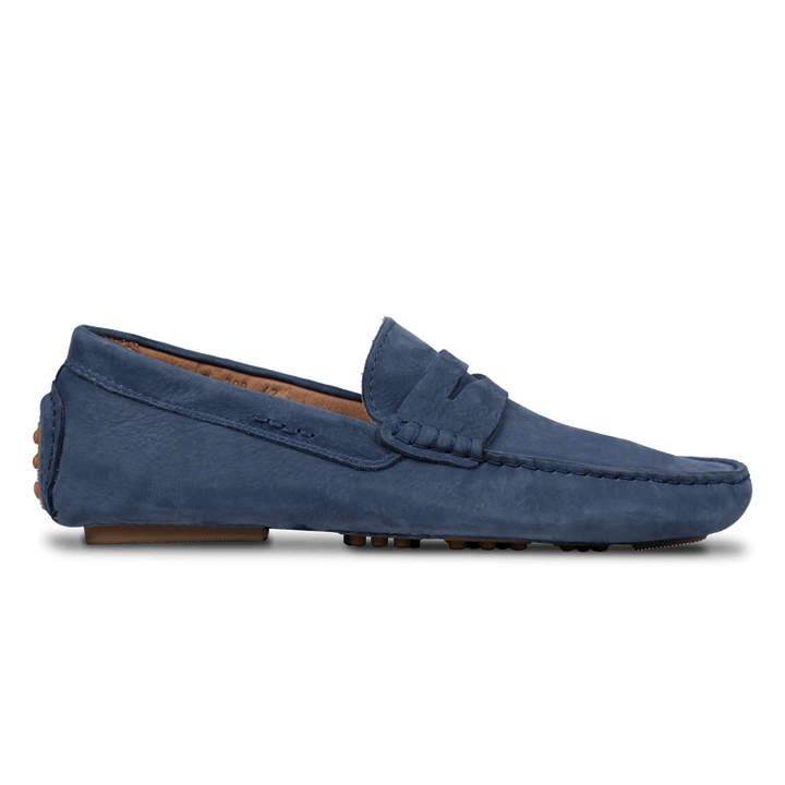 Gary: Mocassin Homme - Daim Bleu Persan - Bleather Maroc