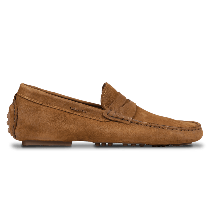 Gary: Mocassin Homme - Daim Cognac - Bleather Maroc