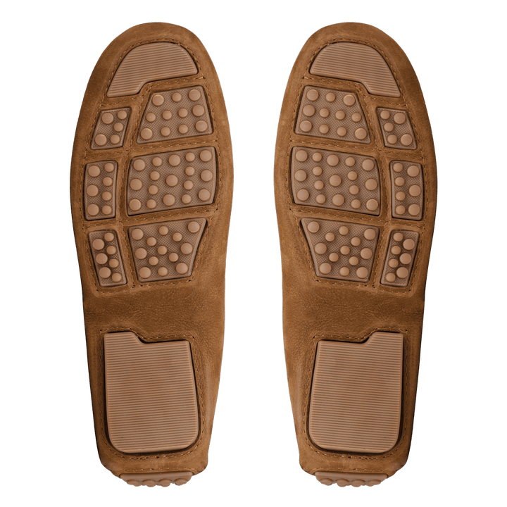 Gary: Mocassin Homme - Daim Cognac - Bleather Maroc