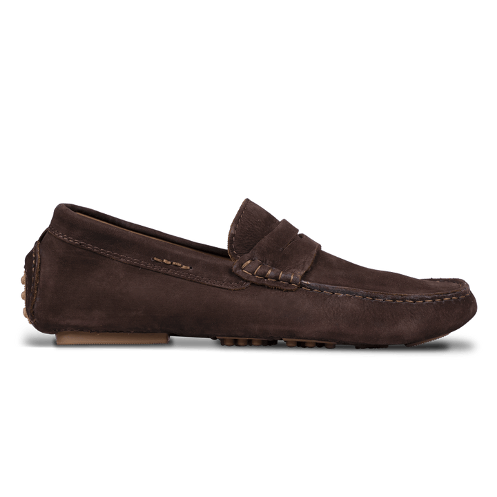 Gary: Mocassin Homme - Daim Marron - Bleather Maroc