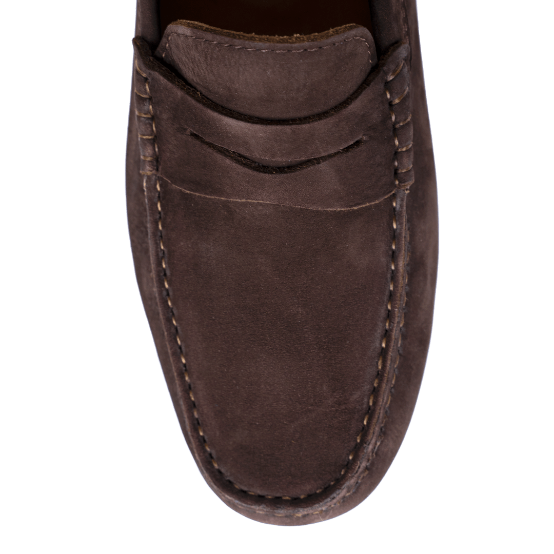 Gary: Mocassin Homme - Daim Marron - Bleather Maroc