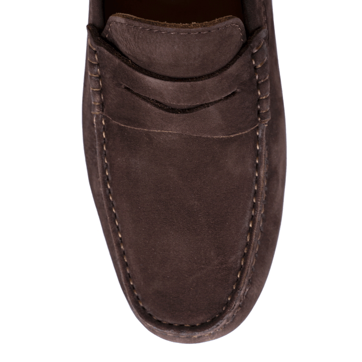 Gary: Mocassin Homme - Daim Marron - Bleather Maroc