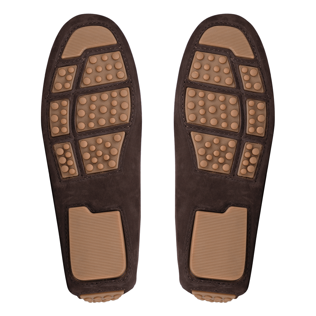 Gary: Mocassin Homme - Daim Marron - Bleather Maroc