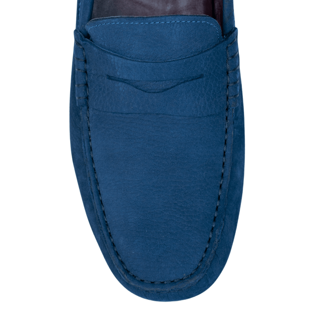 Gary: Mocassin Homme - Daim N Bleu - Bleather Maroc