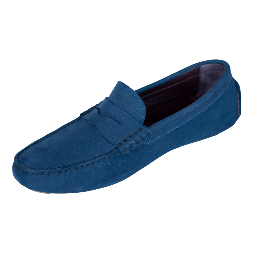 Gary: Mocassin Homme - Daim N Bleu - Bleather Maroc