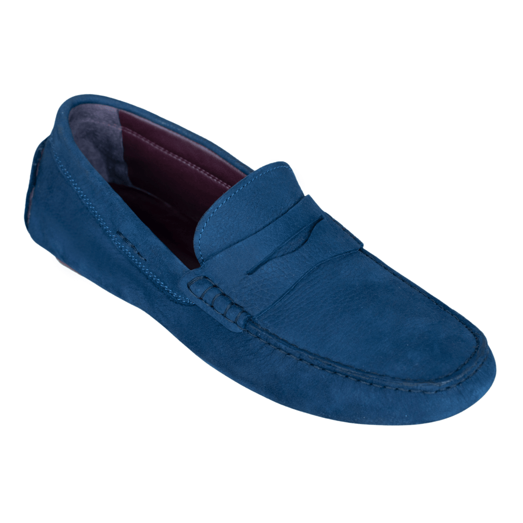 Gary: Mocassin Homme - Daim N Bleu - Bleather Maroc