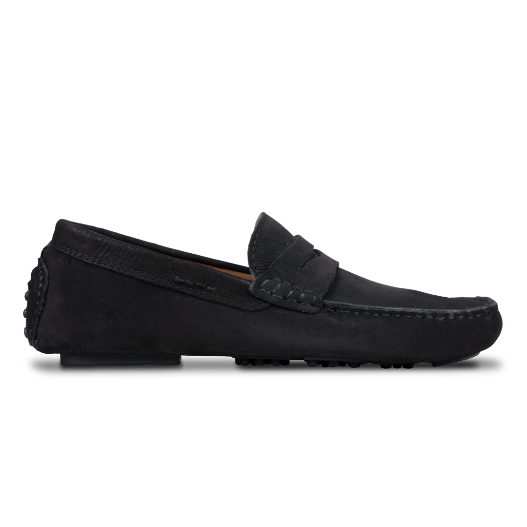 Gary: Mocassin Homme - Daim Noir - Bleather Maroc