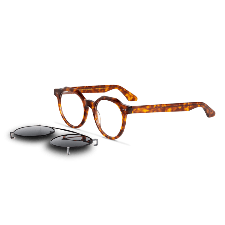 Ginkgo: Lunettes à clips de luxe Marron tortoise - Bleather Maroc