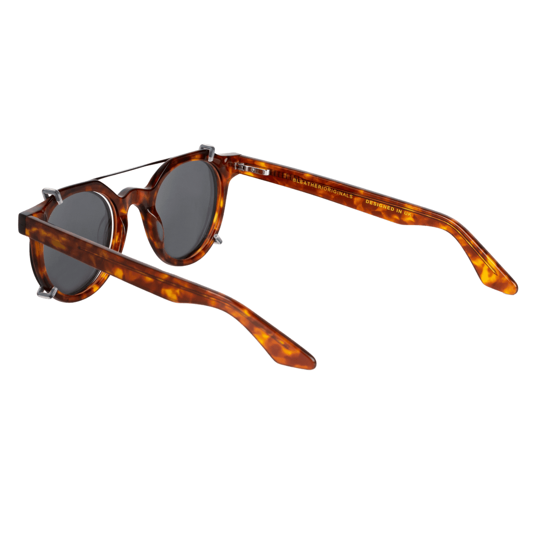 Ginkgo: Lunettes à clips de luxe Marron tortoise - Bleather Maroc