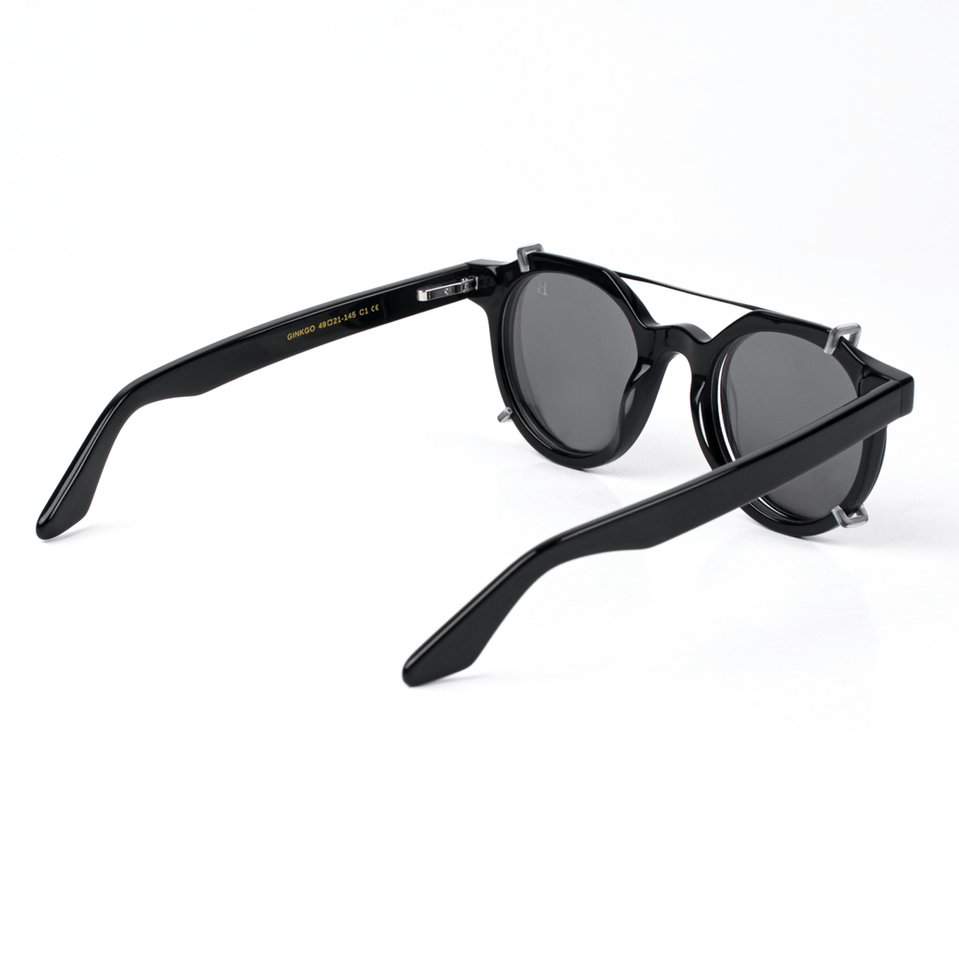 Ginkgo: Lunettes à clips de luxe Noir - Bleather Maroc